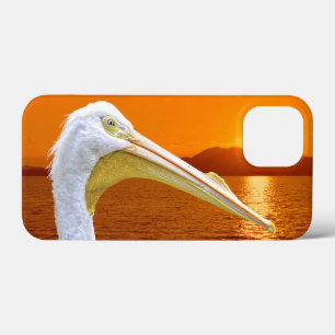 American White Pelican sunset in Corfu  iPhone 13 Mini Case