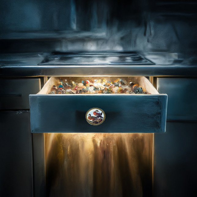 American Widgeon ducks on a rock Ceramic Knob (Creator Uploaded)