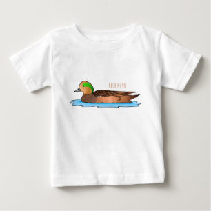 American wigeon bird cartoon illustration baby T-Shirt