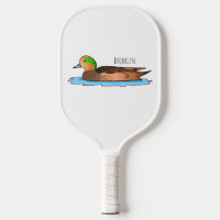 American wigeon bird cartoon illustration
