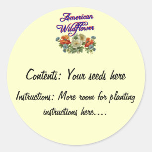 American Wildflower Custom Seed Packet Stickers