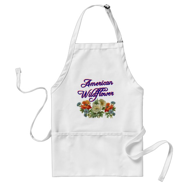 American Wildflower Patriotic Flowers Apron (Front)