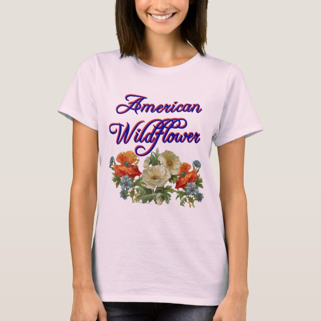 American Wildflower Patriotic Gardener Art T-Shirt (Front)