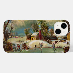 American Winter Life Christmas Scene Case-Mate iPhone 14 Case