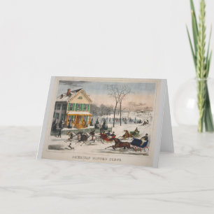 American Winter Scene Holiday Card
