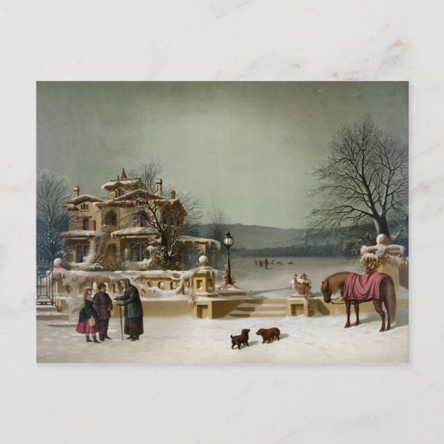 American Winter Scene Postcard (Front)
