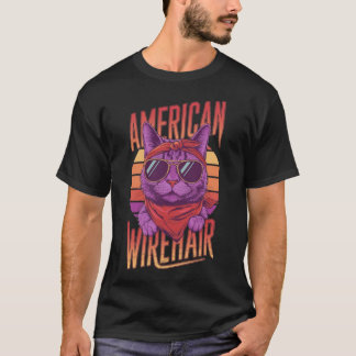 American Wirehair Cat Lover's Retro T-Shirt