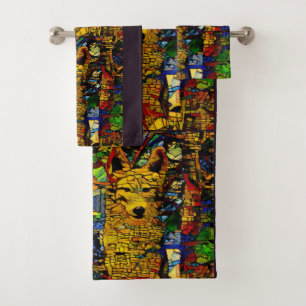 American wolf in A.I. enhanced photo fun Bath Towel Set