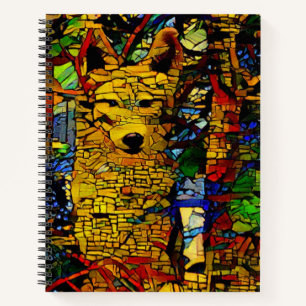 American wolf in A.I. enhanced photo fun Notebook