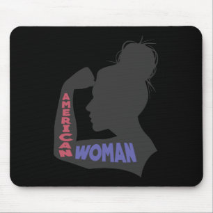 American Woman dark grey Mouse Pad
