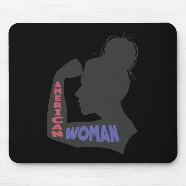 American Woman dark grey Mouse Pad (Front)