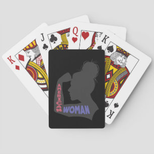 American Woman dark grey Playing Cards