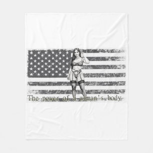 American woman fleece blanket