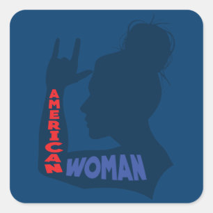 American Woman I love You Square Sticker