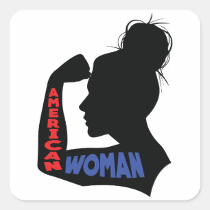 American Woman Square Sticker