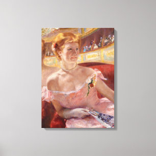 American Woman with a Pearl Necklace & Pink Dress Canvas Print