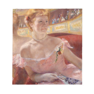 American Woman with a Pearl Necklace & Pink Dress Notepad