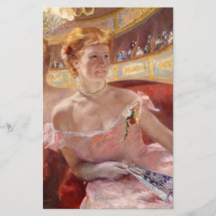 American Woman with a Pearl Necklace & Pink Dress Stationery