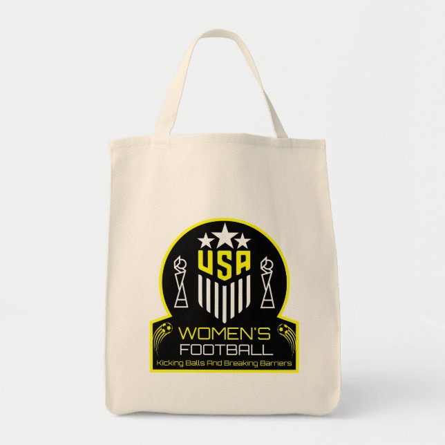 American Women's Soccer Football Tote Bag (Front)