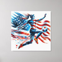 American Women's soccer. Stretched Canvas Print
