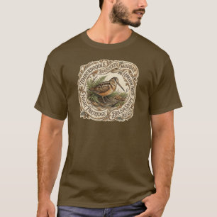 American Woodcock Vintage Bird Illustration T-Shirt