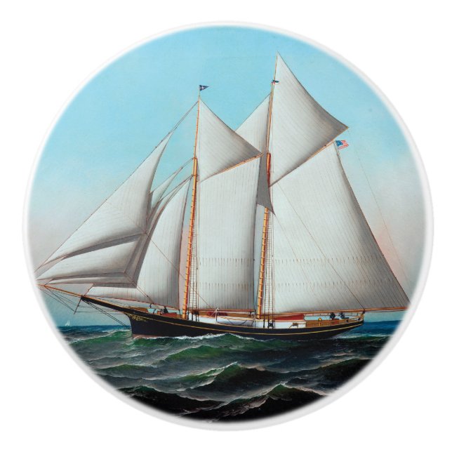 American Yacht by Antonio Jacobsen Ceramic Knob (Front)