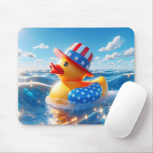 American Yellow Rubber Duck Mouse Pad