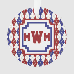 Americana Argyle Acrylic Ornament