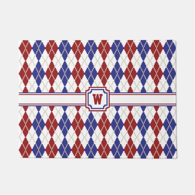 Americana Argyle Doormat (Front)