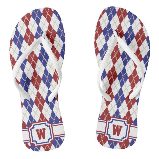 Americana Argyle Flip Flops (Footbed)