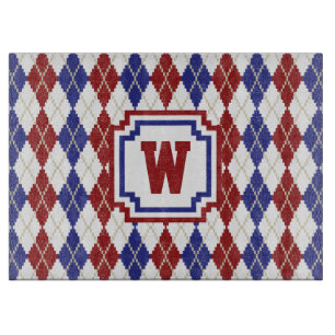 Americana Argyle Glass Cutting Board