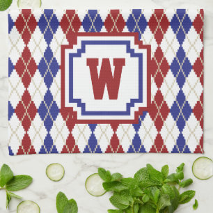 Americana Argyle Kitchen Towel