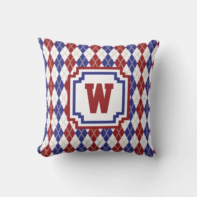 Americana Argyle Pillow (Front)