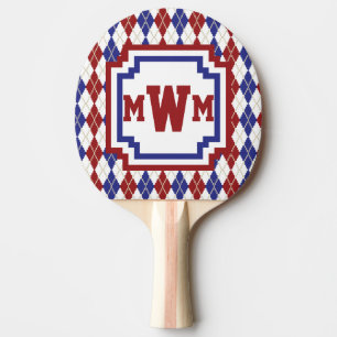 Americana Argyle Ping Pong Paddle