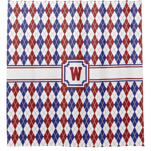 Americana Argyle Shower Curtain (Front)