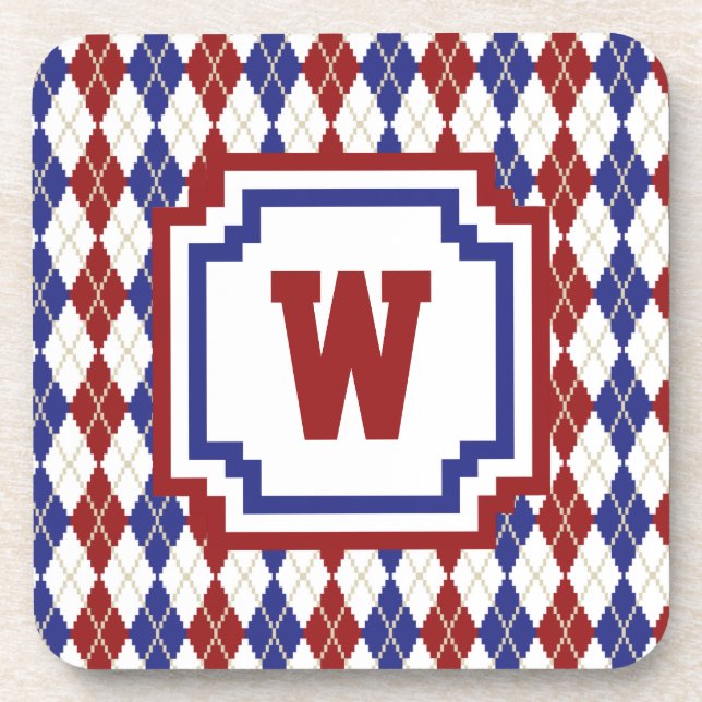 Americana Argyle Square Coaster (Front)