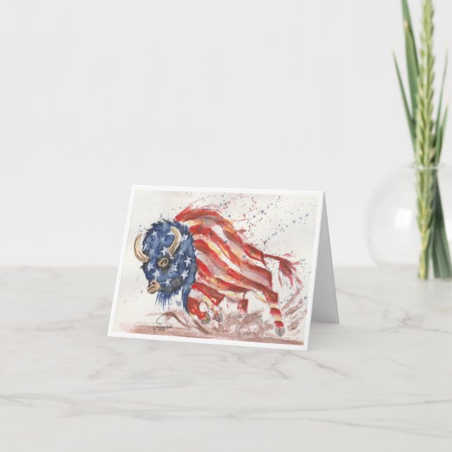 Americana Bison By Sherry Card (Front)