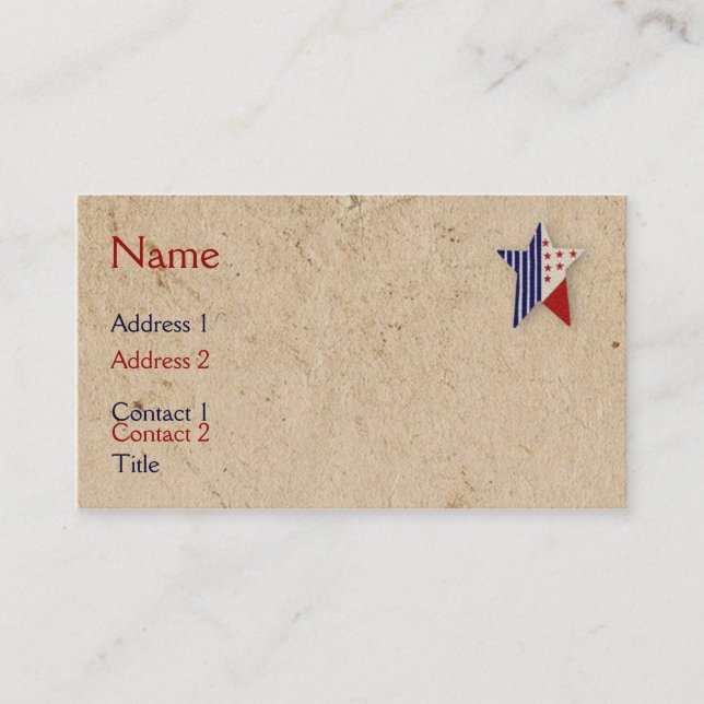 Americana Business Card (Front)