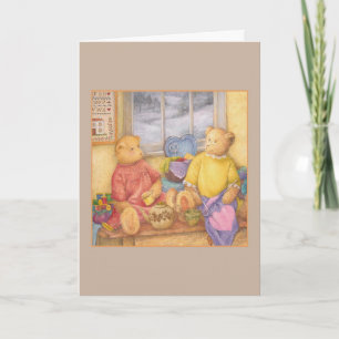 americana cosy teddy bears custom birthday card