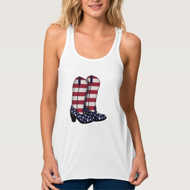 Americana Cowboy Boots | You Customise Singlet (Front)