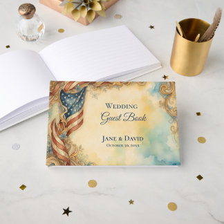 Americana Design Wedding Guest Book