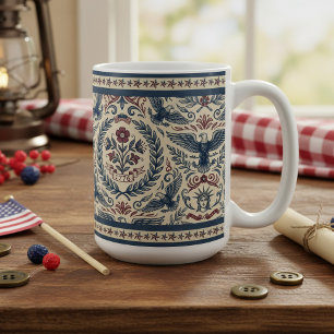 Americana Eagles Floral Stars & Stripes ID1298 Coffee Mug