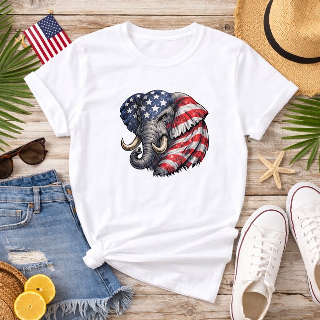 Americana Elephant Flag T-Shirt (Creator Uploaded)