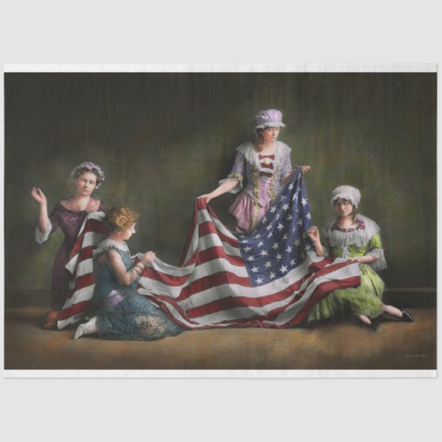 Americana - Flag - Birth of the American Flag 1915 Tissue Paper (Front)