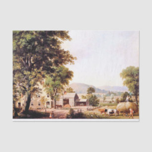 Americana Haying Country Farmer Tissue Paper