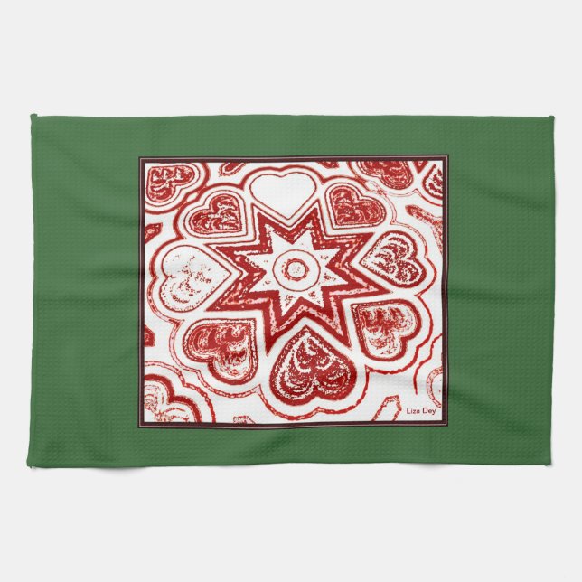 'Americana Hearts' Kitchen Towel (Horizontal)