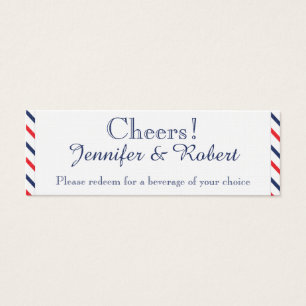 Americana Hearts Wedding Drink Tickets