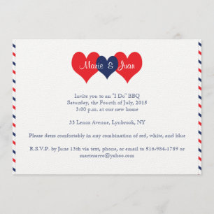 Americana Hearts Wedding Marie Juan Invitation