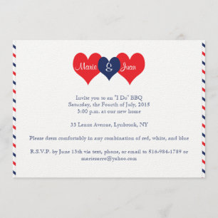 Americana Hearts Wedding Marie Juan v2 Invitation