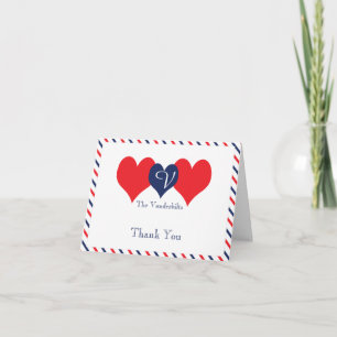 Americana Hearts Wedding Thank You